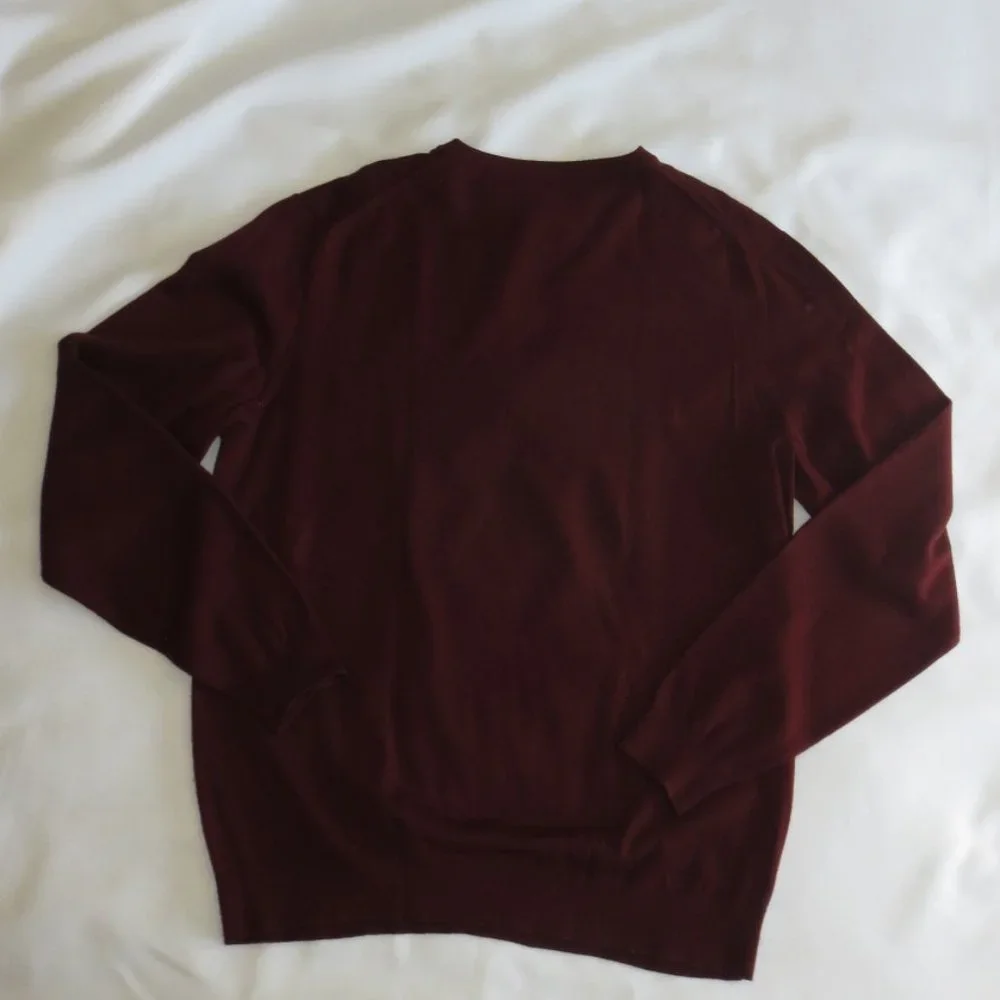 4/$14 SALE MURANO mens ARGYLE sweater V-NECK burgundy MARROON SIZE Large